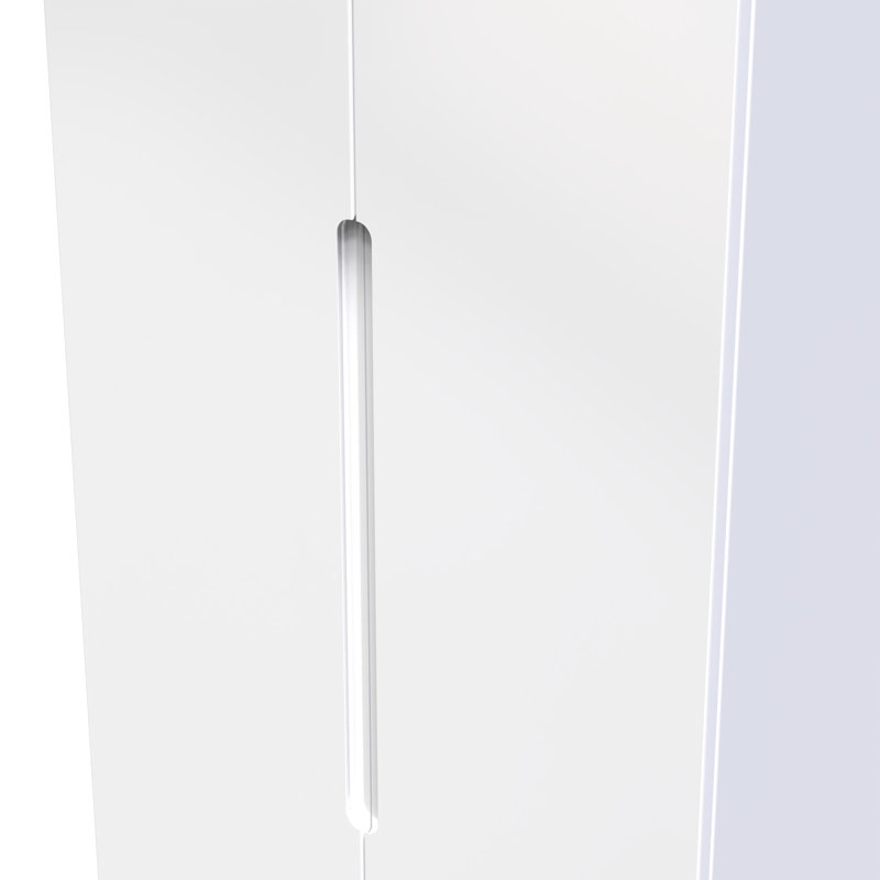 Fully Assembled 2 Door Wardrobe, 197cm H x 74cm W x 53cm D, White