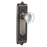 Egg & Dart Plate with Round Clear Crystal Door Knob