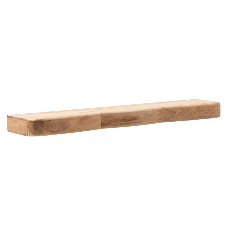Acacia Solid Wood Floating Shelf, 8cm H x 120cm W x 20cm D.