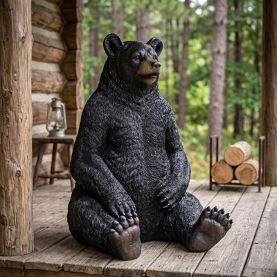 Bear-Zerk Giant Sitting Black Bear Statue