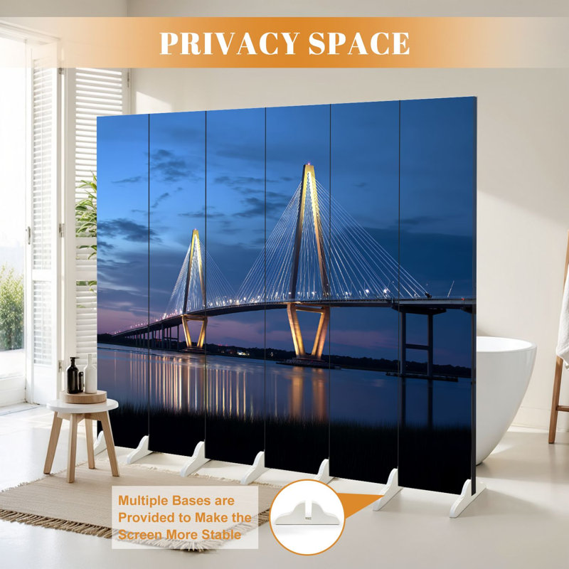 Cloison pliante 6 panneaux paravent Royal Ravenel Bridge