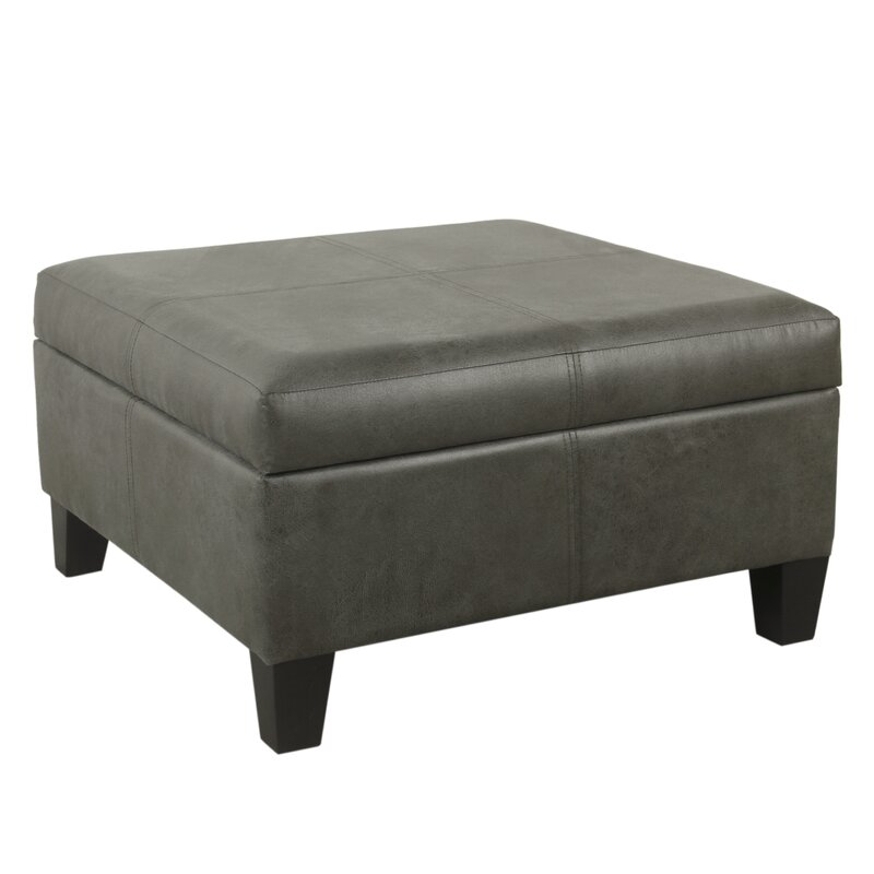 Red Barrel Studio® Gallup Vegan Leather Ottoman & Reviews | Wayfair