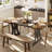 70.87'' Rectangle Dining Table For 6-8 People, Wooden Kitchen Table or Brown Tables with Metal Legs-1126592239