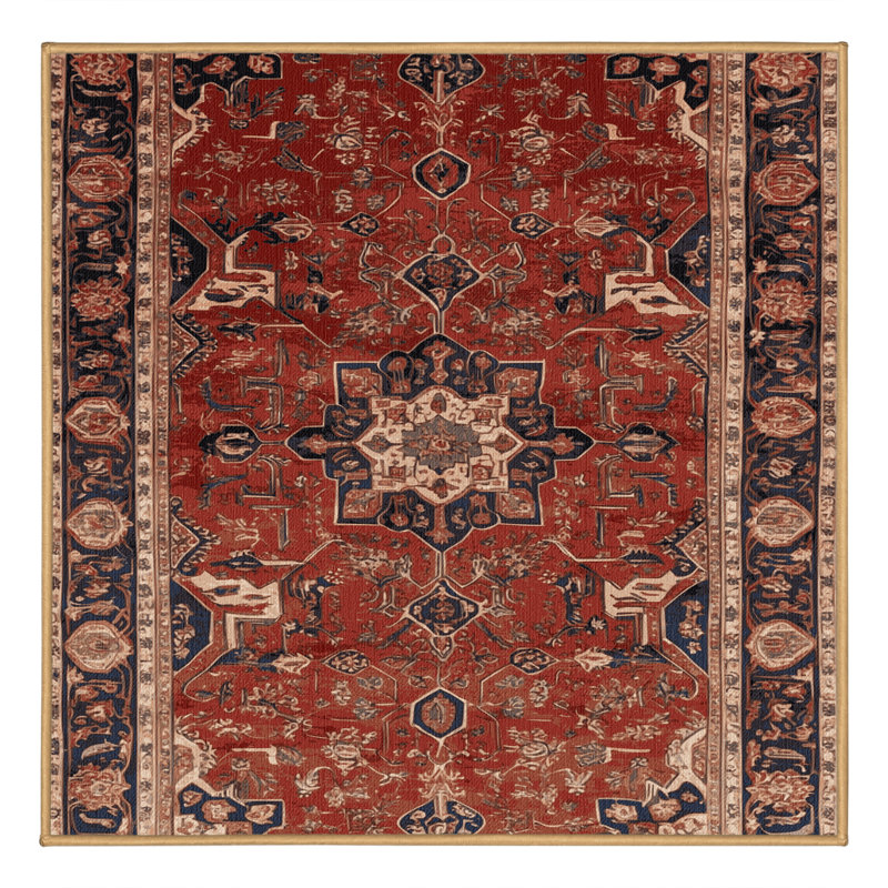 Tapis brun lavable à la machine, Carré 8 pi