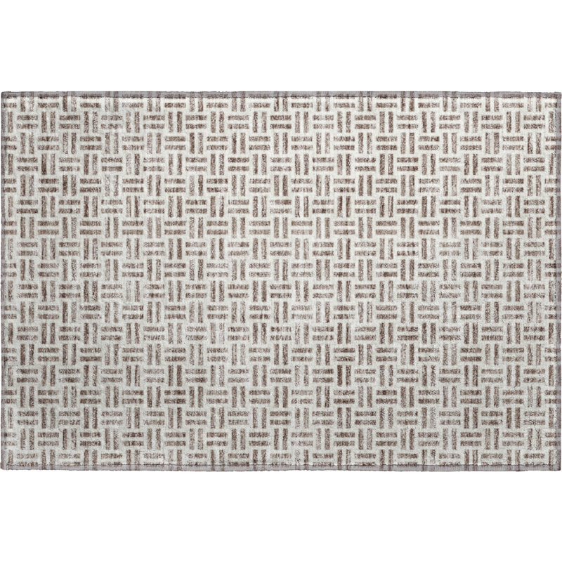 Premium Machine Washable Prisco Taupe Rug, Rectangle 1'8" x 2'6"
