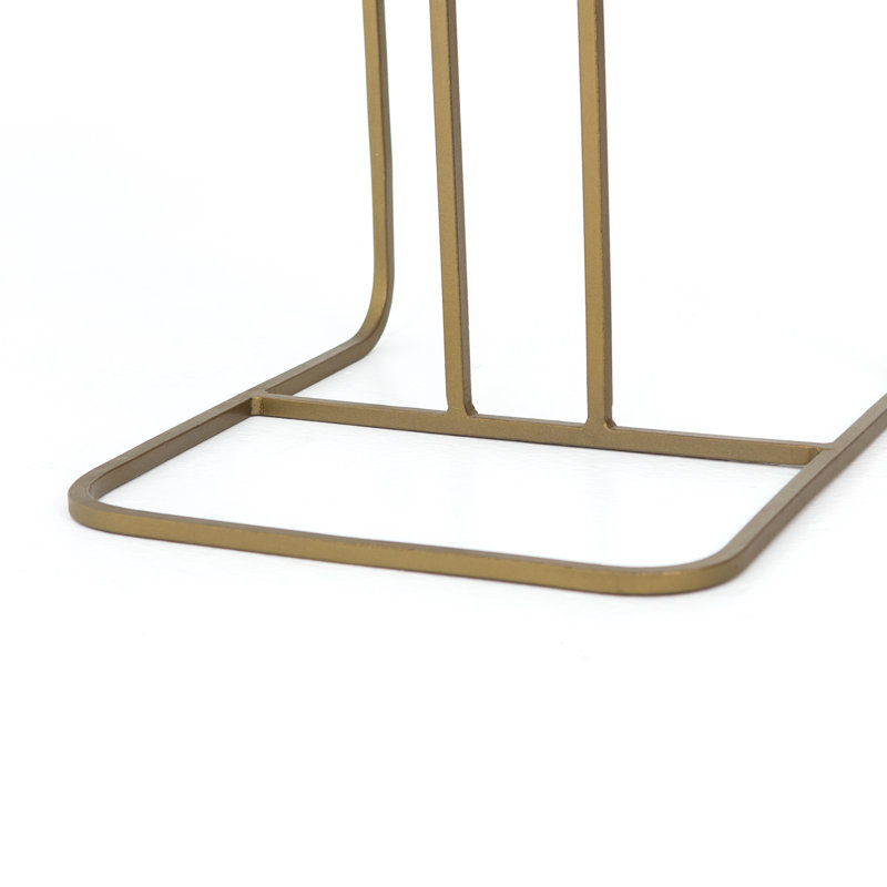 Adalley Marble End Table, Brass, White