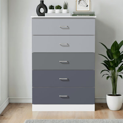 cool grey dresser Cool Gray Finish Transitional Style 1Pc Dresser Of 6X Drawers Birch Veneer  Wooden Furniture Stylish Bedroom Gray 5 Drawers & Above Bedroom