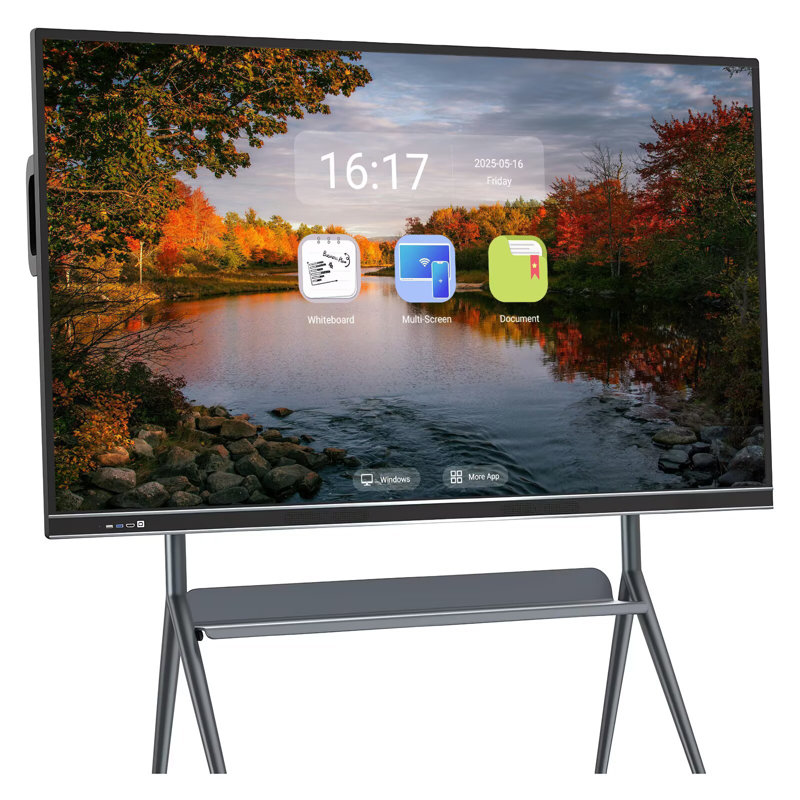 JYXCN Tableau blanc interactif sans fil à conférence à double système d'exploitation 75 po 4K Smart Board Touch pour bureau de classe (fixation murale incluse)