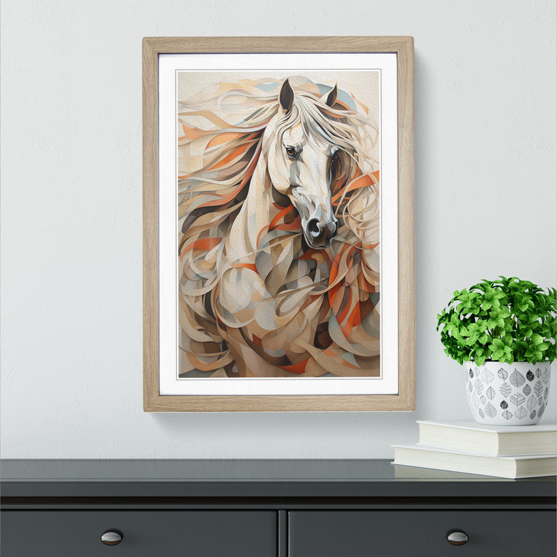 Horse Hard Edge Painting - Framed Print