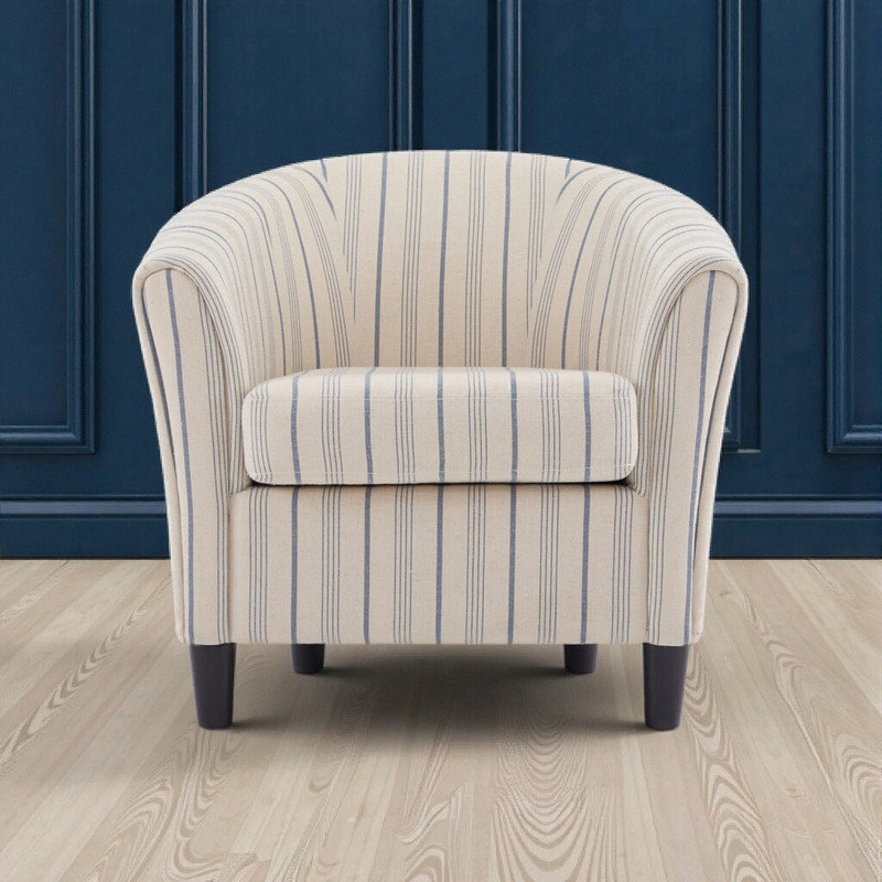 Fauteuil d'appoint rayé à rayures