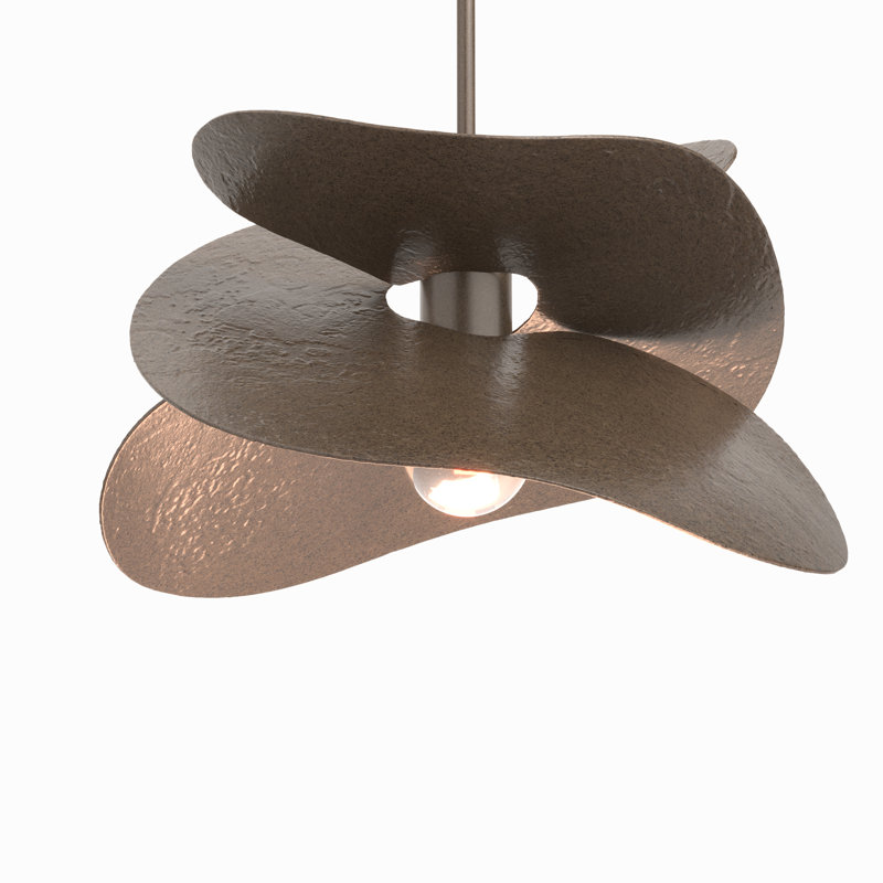 Hibiscus 1 - Light Unique/Statement Geometric Pendant, Bronze