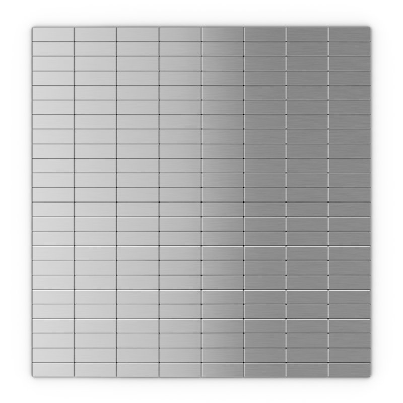 Carreau de mosaïque auto-adhésif en métal 11 po x 12 po Urbain, Argent