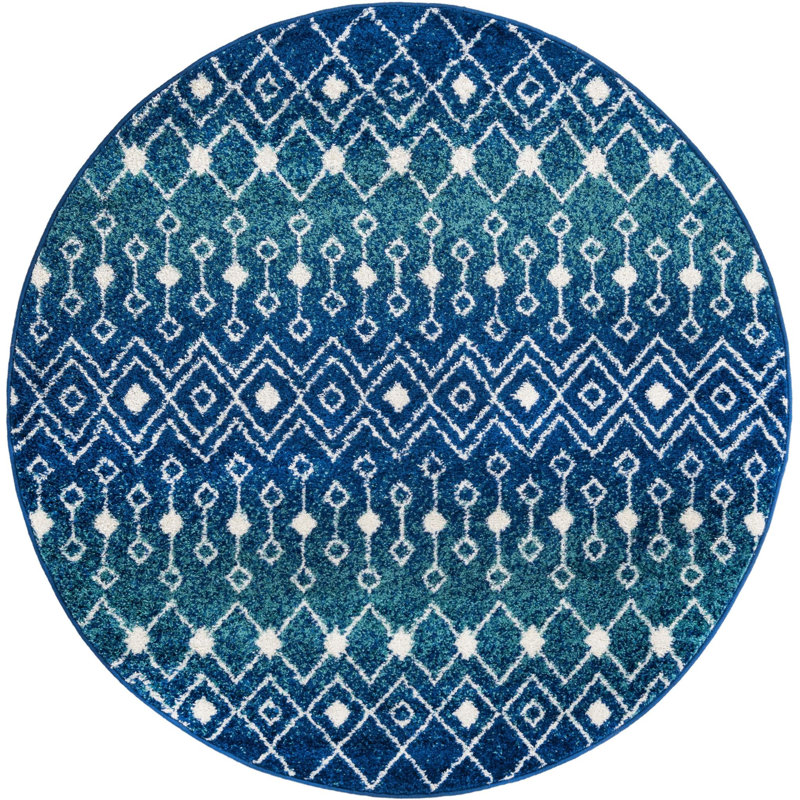 Geometric Indoor Rug, Round 5'3"