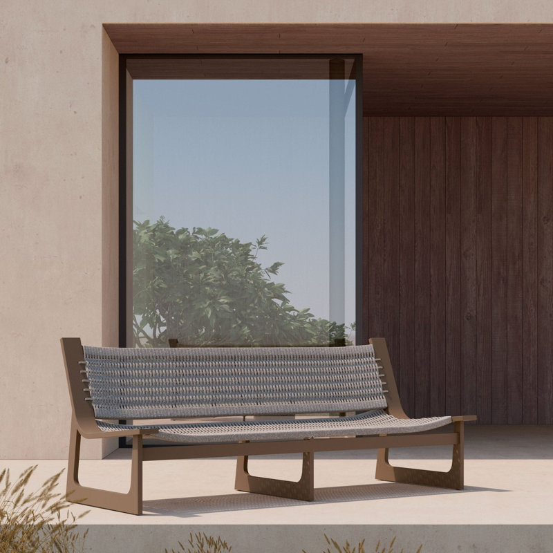 Cozumel 3 Seat Sofa, Matte Bronze