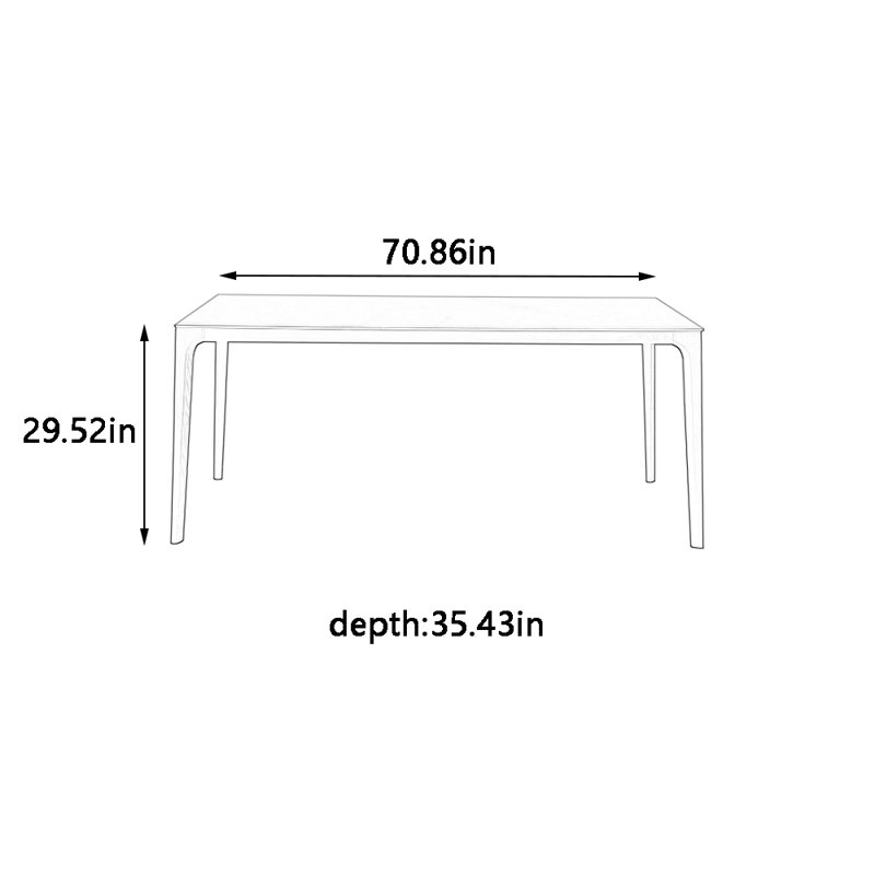 Rock slab log rectangular dining table, 29.52"H x 70.86"L x 35.43"W