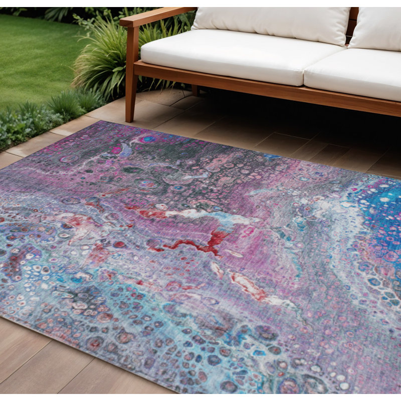 Tapis d'intérieur lavable abstrait mauve 9 'X 12'