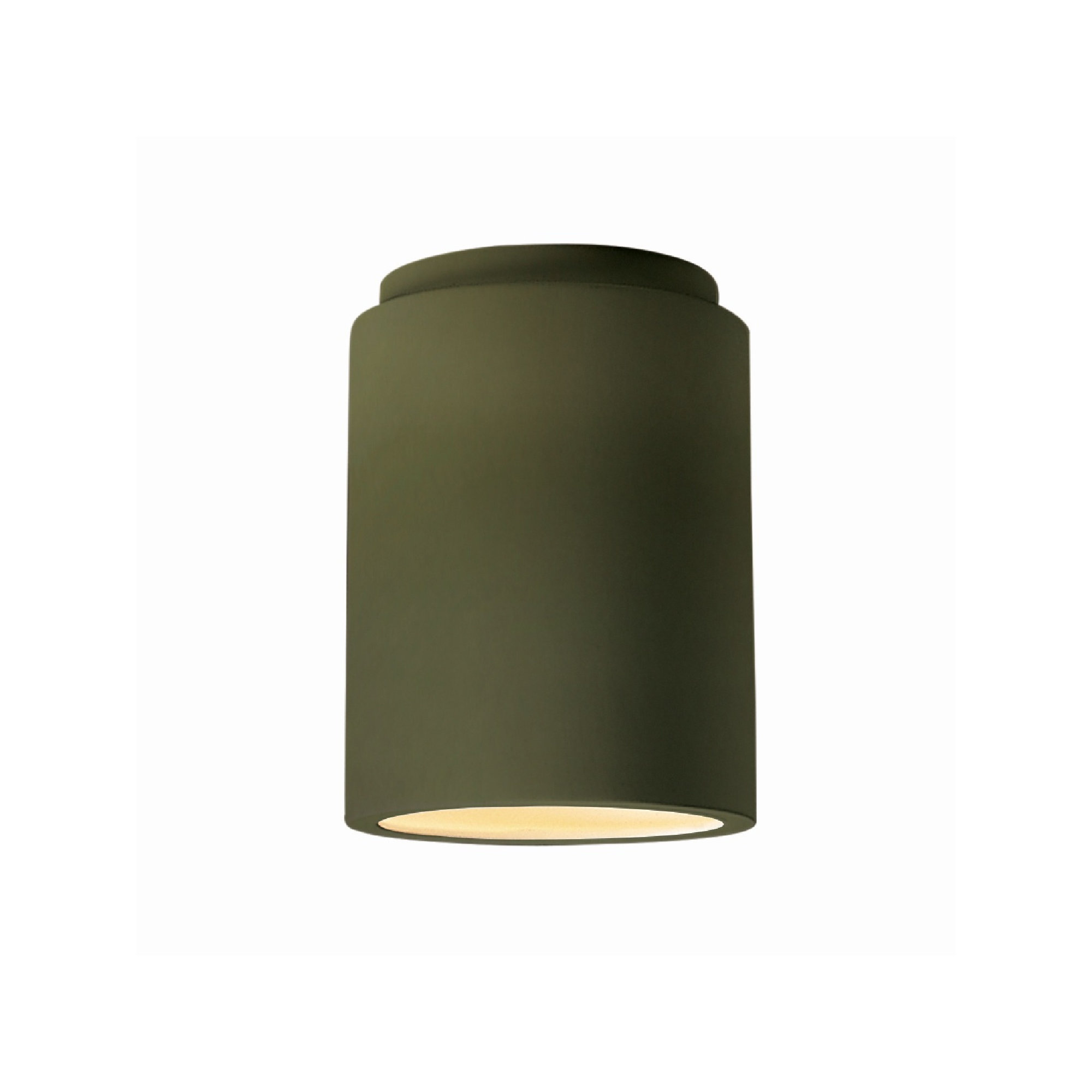 Sumatra Single Light Ceramic Flush Mount, Incandescent (Not Included), Matte Green