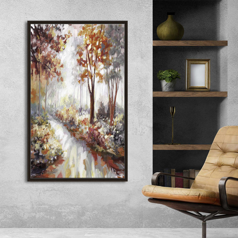 "Woodland Glen" par Nan - peinture sur toile à cadre flottant, H 43,5 po x l 27,5 po