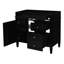 Armoire de rangement 36 po, moderne. 2 tiroirs et un tiroir basculant. Bois massif. . Noir Splendide apparence d'organisation efficace-885064551