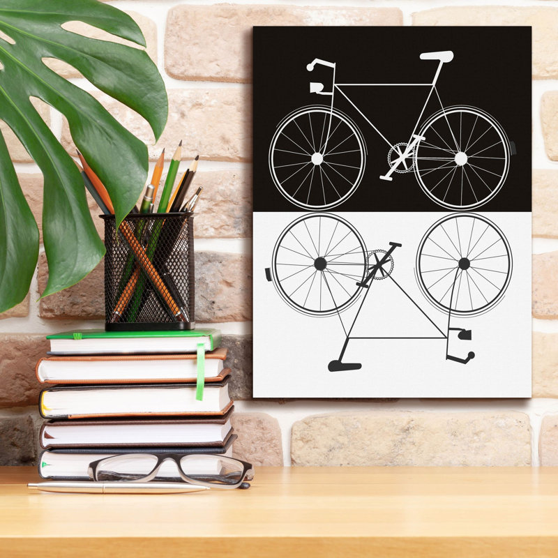 'Two Bikes' by Jan Weiss Canvas Wall Art, 16" H x 12" W x 0.75" D