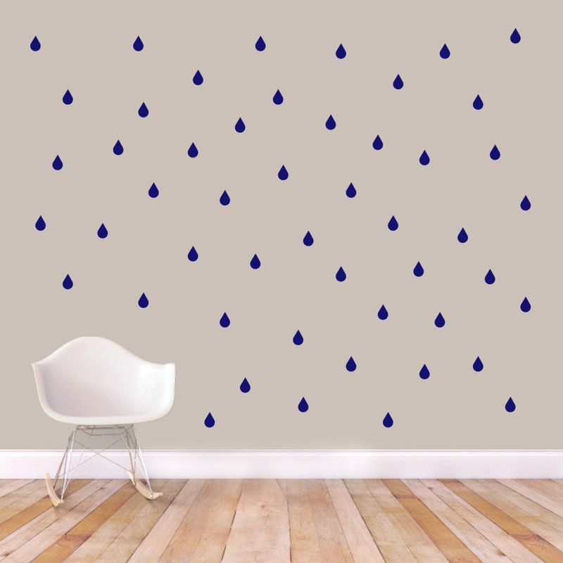Décalcomanie murale raindrops, Bleu marine