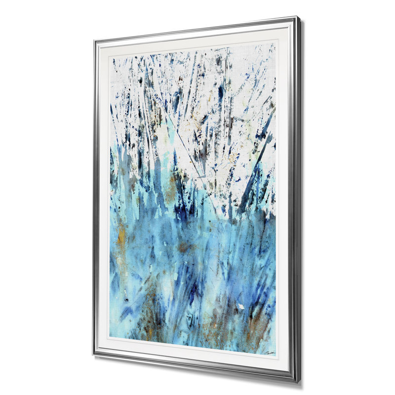 « eaux edge i », reproduction d’impression, H 30 po x l 22 po x P 1,5 po, Cadre argenté