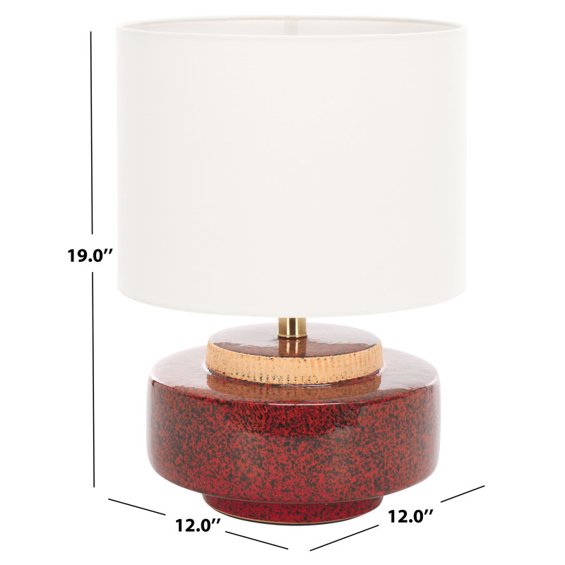 Lampe de table en céramique 19 po Chels, Rouge
