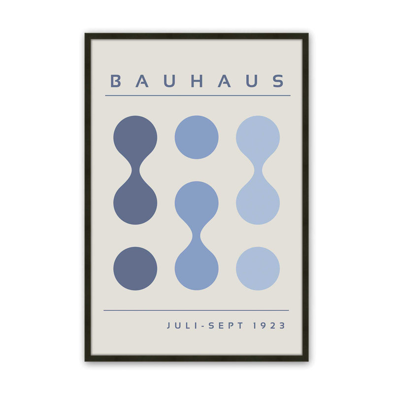 Blue Bauhaus Flow I, impression dans un cadre, Reproduction encadrée sans passe-partout, H 17 po x l 13 po x P 1,25 po