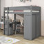 Lit mezzanine en bois avec armoires, bureau et 2 tiroirs Kaylor-1770220831-1770220825
