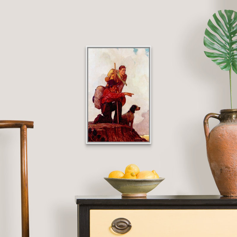 Art mural sur toile Norman Rockwell A Scout Is Loyal, H 20 po x l 14 po x P 1,75 po, Cadre flottant blanc