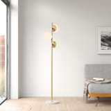 Lampe sur pied 3 lumières Isiaih avec base en marbre