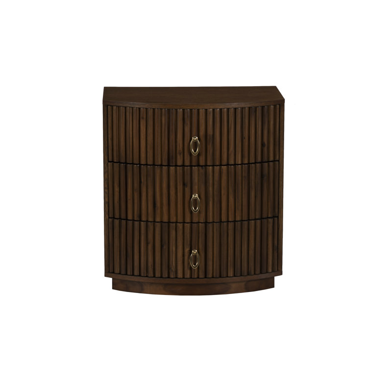 Chantel 3 Drawer Nightstand White, Brown