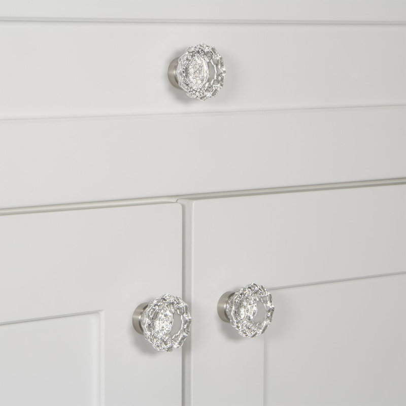 Poignée d'armoire Versailles, Nickel satiné