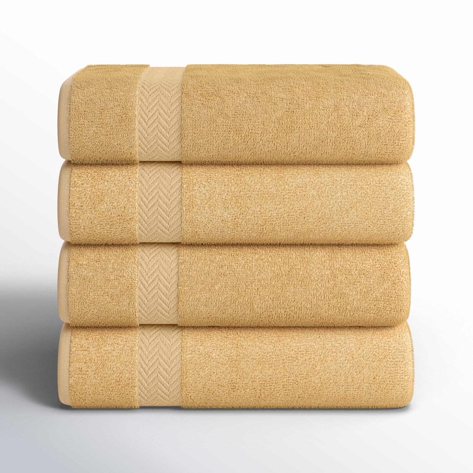 Franklin Cotton Lightweight Quick-Drying Face Towel Washcloth, Gold, 24 Pieces Towel Set