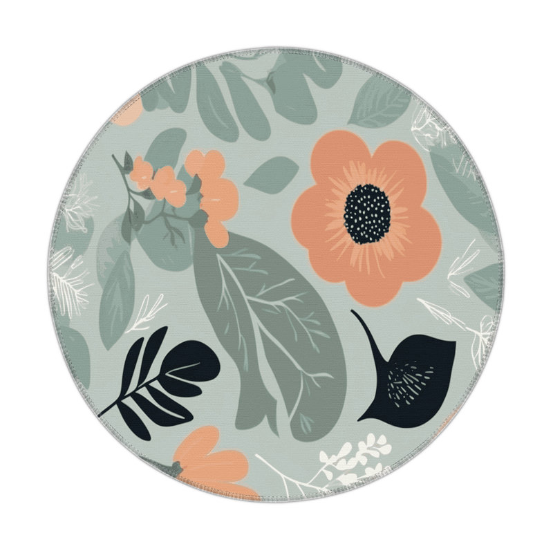 Olive Grove Indoor And Outdoor Area Rug, Round 5'