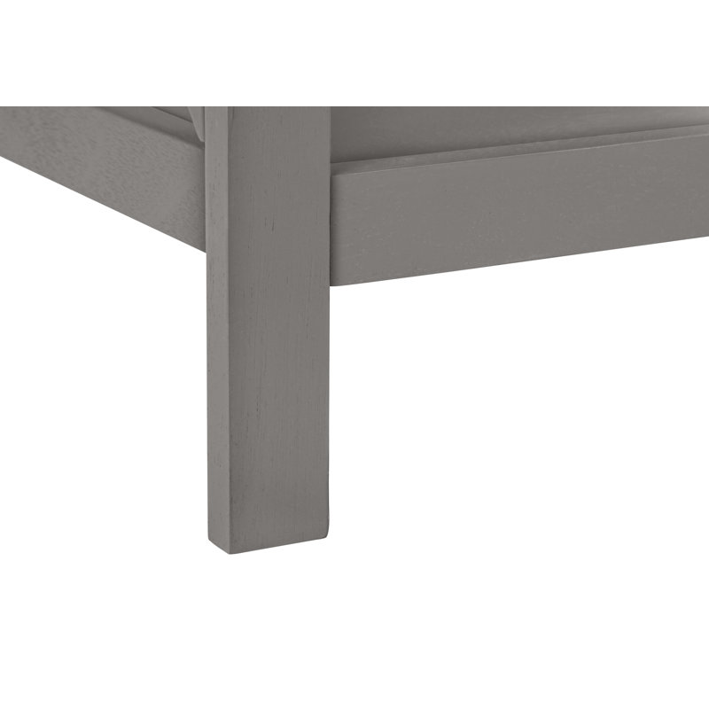 Table d'appoint / de bout transitionnelle à 2 niveaux avec tiroir de rangement et placage gris antique | Idée de cadeau, Gris
