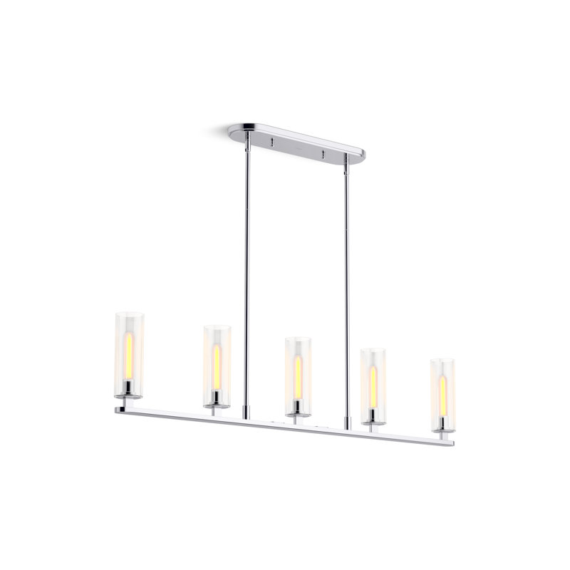 Crue 45 In. Linear Chandelier, Polished Chrome
