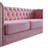 Chesterfield Velvet Sofa 84.65 Inch For Living Room PINK Color