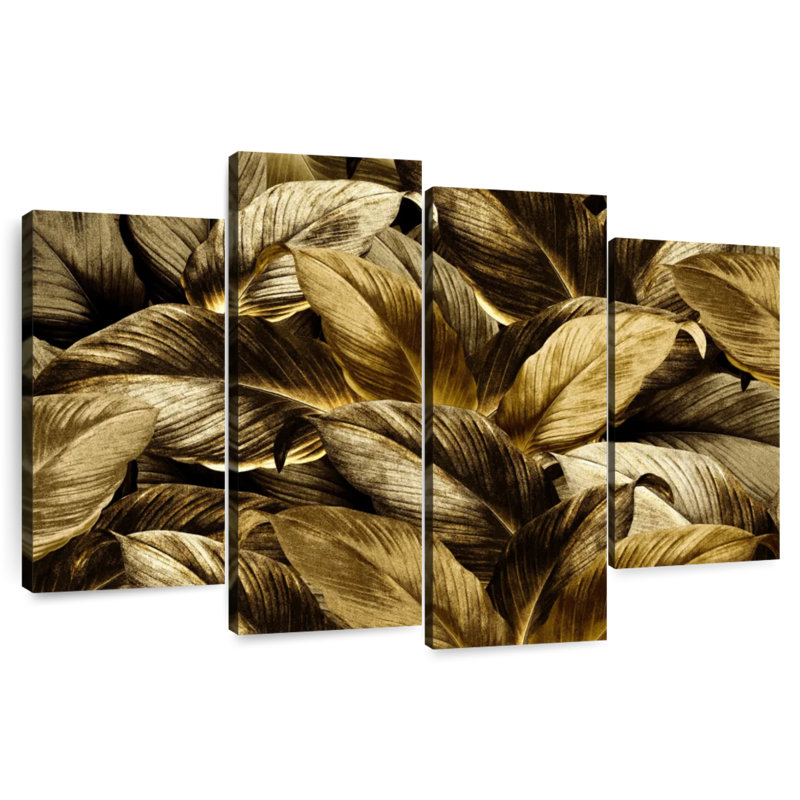 Harnek, feuilles d'or, H 48 po x l 75 po