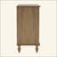 Grande commode à 4 tiroirs avec pied en bois massif, commode avec finition brossée et boutons de tiroir en métal, design antique pour chambre à coucher et chambre de bébé-129682564