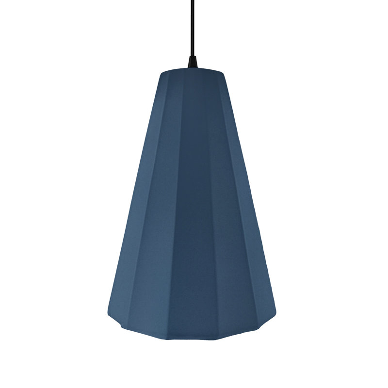 Radiance - luminaire suspendu 1 lumière cannelé - ciel de minuit - noir mat - l 9 po x H 13 po - ampoule remplaçable - cordon noir