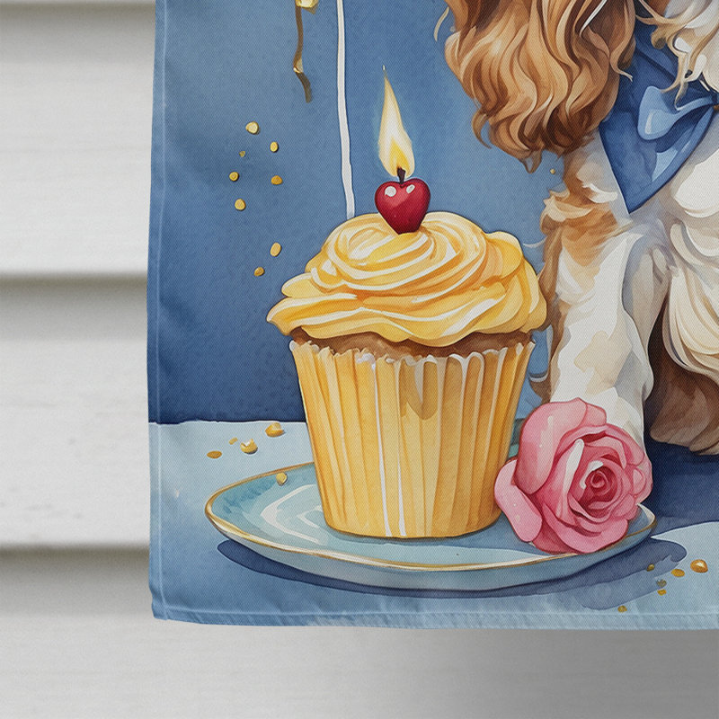 Drapeau «Happy Birthday House», Épagneul Cavalier