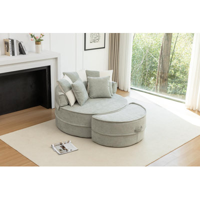 Canapé Lazy avec repose-pieds (vert)