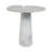 Marble Accent Table Round Modern Stone Side Table with Sculptural Split-Top Design for Living Room, Bedroom, or Office 24" Ivory & Gray