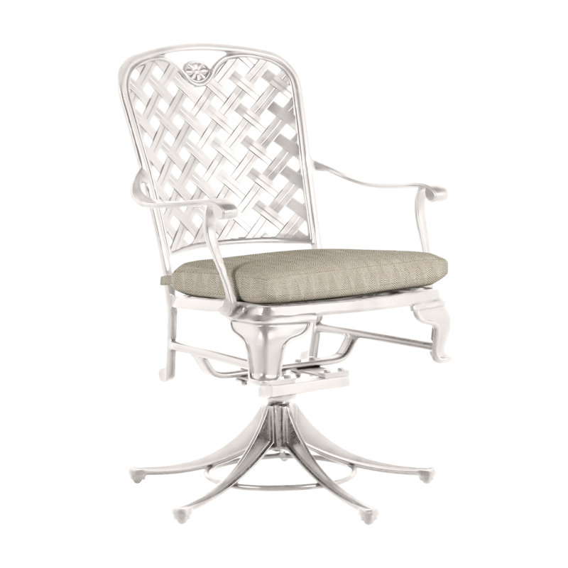 Outdoor Provance Rocking Metal Chair with Cushions, No Welt, Slate Gray, Bali Pearl