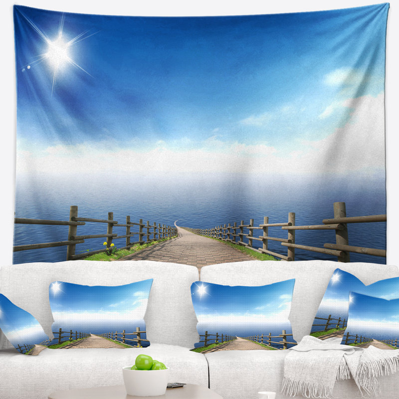 Tapisserie «Seascape Endless Pier» en mer bleue, H 50 po x l 60 po