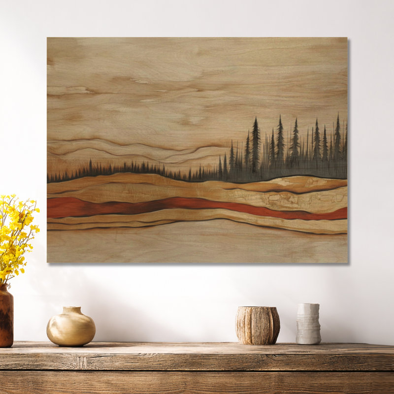 Gardella II - Décoration murale paysage en bois, H 30 po x l 40 po, Rectangulaire