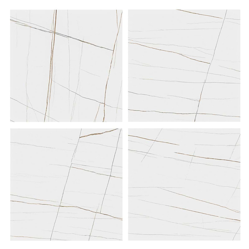 Minera 48X48 Marble Look Polished Porcelain Tile, Blanco White