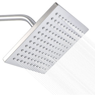 Pomme de douche à haute pression en nickel brossé, conception moderne, pomme de douche carrée à une seule fonction, facile à nettoyer, face de 8 po