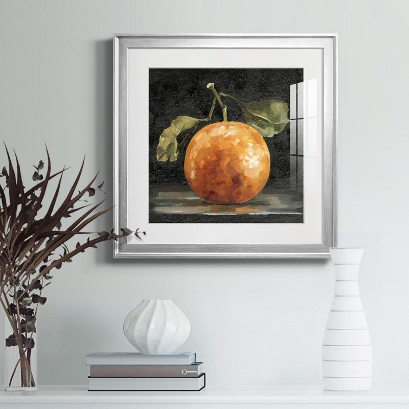 7_Orange foncé Deux I-Premium, reproduction encadrée - prête à être accrochée, H 30,5 po x l 30,5 po x P 1,5 po, Blanc